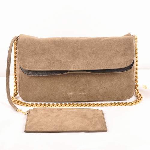 Celine Gourmette Small Bag in Suede Leather - 3078 Khaki Celine Gourmette Small Bag in Suede Leather - 3078 Khaki